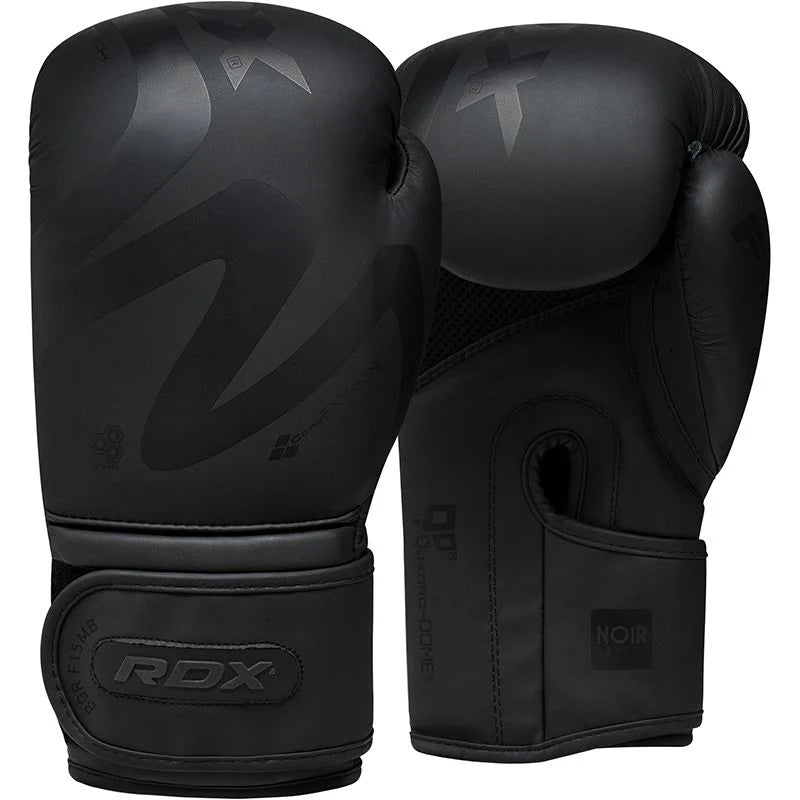 RDX F15 Noir Black Boxing Gloves 10oz 12oz | Official via Mencity Sports Affiliate UK & Nigeria